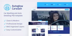 Autoglow - Car Washing Service & Auto Detail PSD Template
