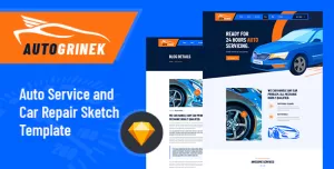 Autogrinek - Auto Service and Car Repair Sketch Template