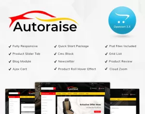 Autoraise Auto Store OpenCart Template - TemplateMonster