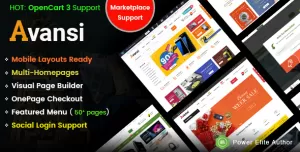 Avansi - Top Multi-purpose MarketPlace OpenCart 3 Theme (Mobile Layouts Included)