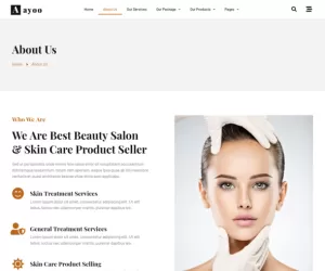 Ayoo - Beauty Salon Services Elementor Template Kits