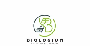 B Letter DNA Medical Logo Template