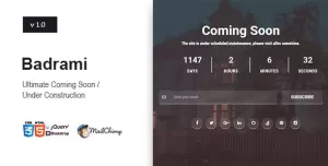 Badrami - Coming Soon One Page Responsive HTML