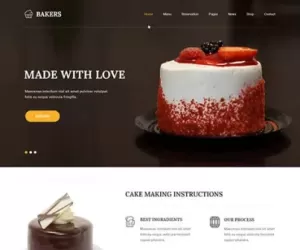 Bakers - Cakery WordPress theme for cup cake shop sweet confectionary