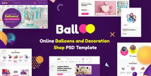 Balloo  Balloons and Party Decoration PSD Template