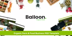 Balloon  Organic Farm & Food Business PSD Template