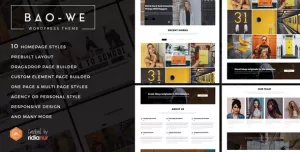 Baowe - Responsive One/Multi Page Portfolio WordPress Theme