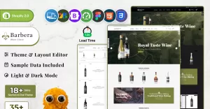 Barbera Wine Multipurpose Shopify Store - TemplateMonster
