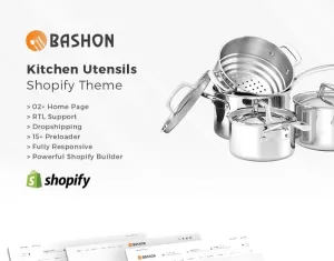 Bashon - Kitchen Utensils Shopify Theme - TemplateMonster