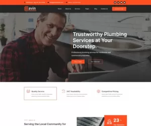 Bavin - Plumbing Service Company Elementor Template Kit