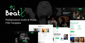 BeatX  Multipurpose Audio Podcast & Music PSD Template