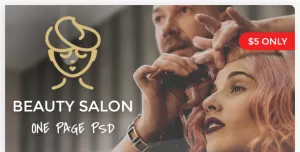 Beauty Salon - One Page PSD Template