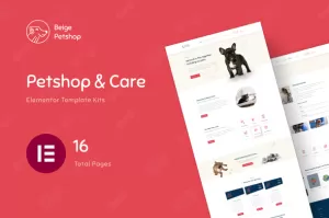 Beige - Pet Shop Woocommerce Elementor Template Kit