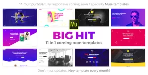 BigHit - 11 in 1 Coming Soon Responsive Muse Templates
