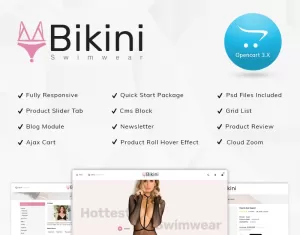 Bikini Swimwear Store OpenCart Template - TemplateMonster