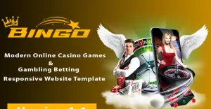 Bingo - Modern Online Casino Games, Gambling Betting Responsive Website Template