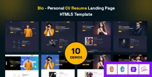 Bio - Personal CV Resume Landing Page HTML Template