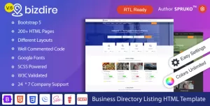 Bizdire – Business Directory HTML Template