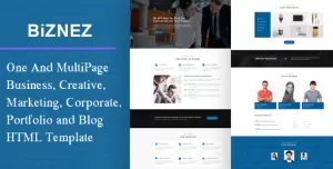 Biznez - Responsive Corporate, Business, Creative , Portfolio & Blog HTML Website