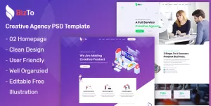BizTo - One Page Creative Agency PSD Template
