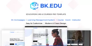 BKEDU - Education LMS & Courses PSD Template
