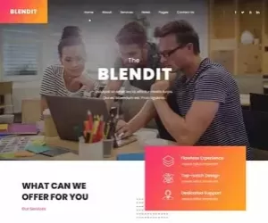 Blendit - Best One Page WordPress Theme 4 one-page websites