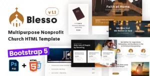 Blesso  Multipurpose Nonprofit Church HTML Template