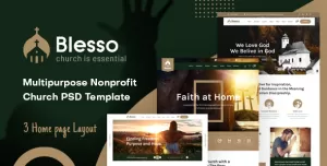 Blesso  Multipurpose Nonprofit Church PSD Template
