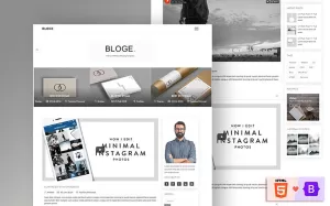 BLOGE Minimal Blogging Website Template - TemplateMonster