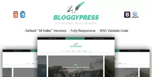BloggyPress  Responsive Personal Blog HTML5 Template