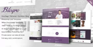 Blogro - One page Personal web design