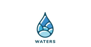 Blue Water Drop Logo Template