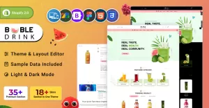 Boble Drink - Biologische drank en sap Shopify-thema  Energy Drinks Shopify OS 2.0-thema