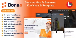 Bonax - Construction & Business Vue Nuxt Template