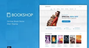 Bookshop - Online Book Store PSD Template - TemplateMonster
