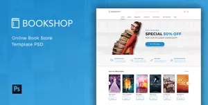 Bookshop - Online Book Store Template PSD