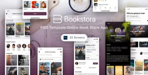 Bookstora - PSD Template Online Book Store App