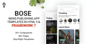 Bose - News Publishing App Template in HTML 5 & Framework 7