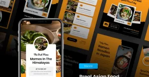 Breal - Asian Food Instagram Post and Stories Keynote Template