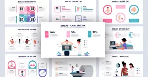 Breast Cancer Day Vector Infographic Keynote Template