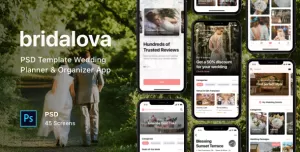 Bridalova - PSD Template Wedding Planner & Organizer App