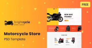Brightcycle - Motorcycle Store Free PSD Template