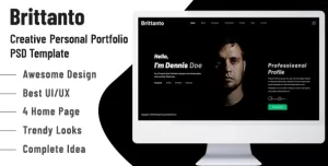 Brittanto - Creative Personal Portfolio PSD Template