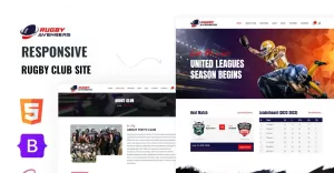 Brugy - Rugby Game, Club Team Multipage HTML5 Website Template