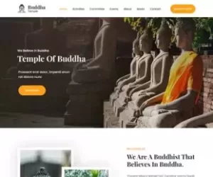 Buddhist Temple WordPress theme for teaching donation prayer meditation