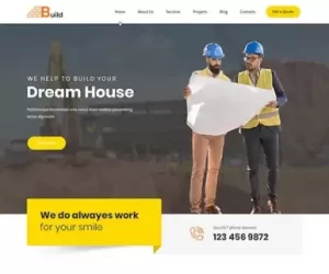 Powerful Construction WordPress Theme for contractor concrete developers
