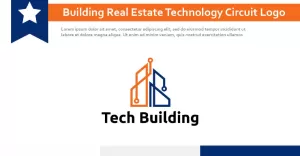 Building Real Estate Technology Circuit Monoline Logo