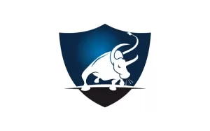 Bull standing power logo Illustration Brand - TemplateMonster
