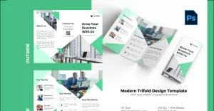 Business Marketing Trifold Brochure PSD Template