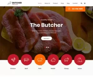 Butcher Shop WordPress Theme for meat organic food agriculture produce